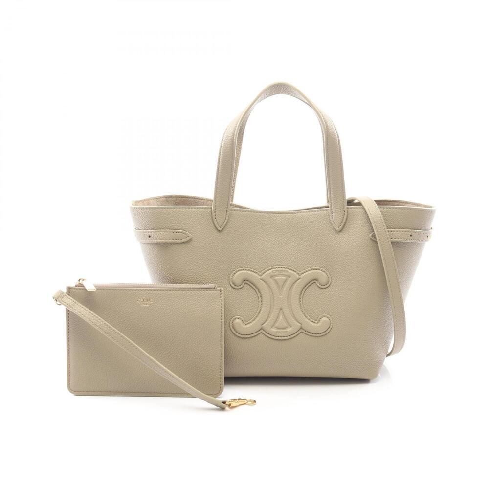 Celine Cabas Anais Tote Bag Leather Beige Tan